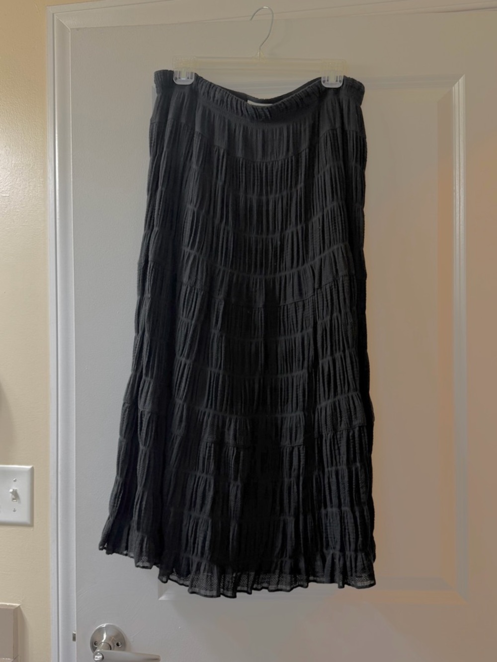 Max Studio Black Tiered Maxi Skirt